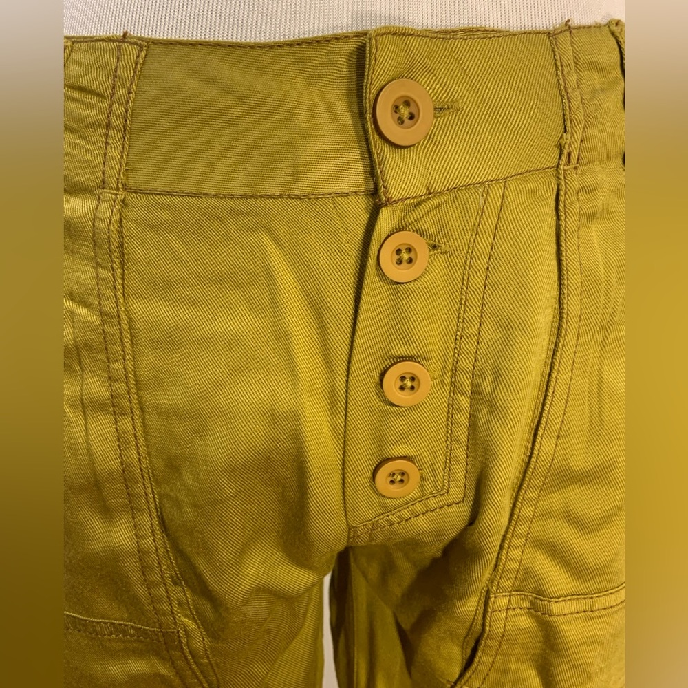NWOT Free People Wind Up Utility Straight Leg Pants Button Cuff Pockets Gold - Picture 3 of 10
